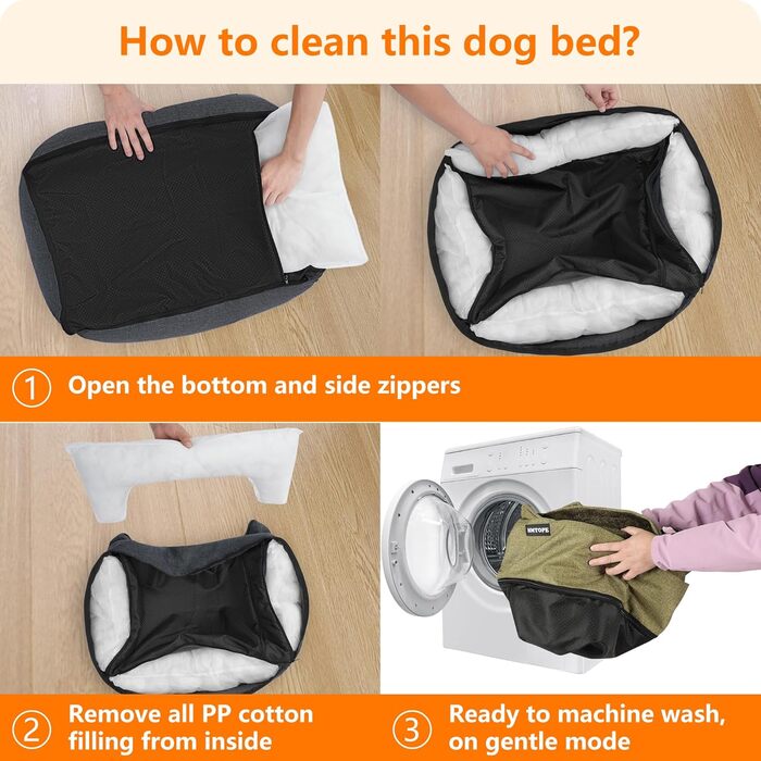 HMTOPE Dog Bed, Dog Sofa, Dog Cushion, Dog Basket, Removable and Washable, 110 x 86 x 26 cm (L 110 x W 86 x H 26 cm, Olive Green)