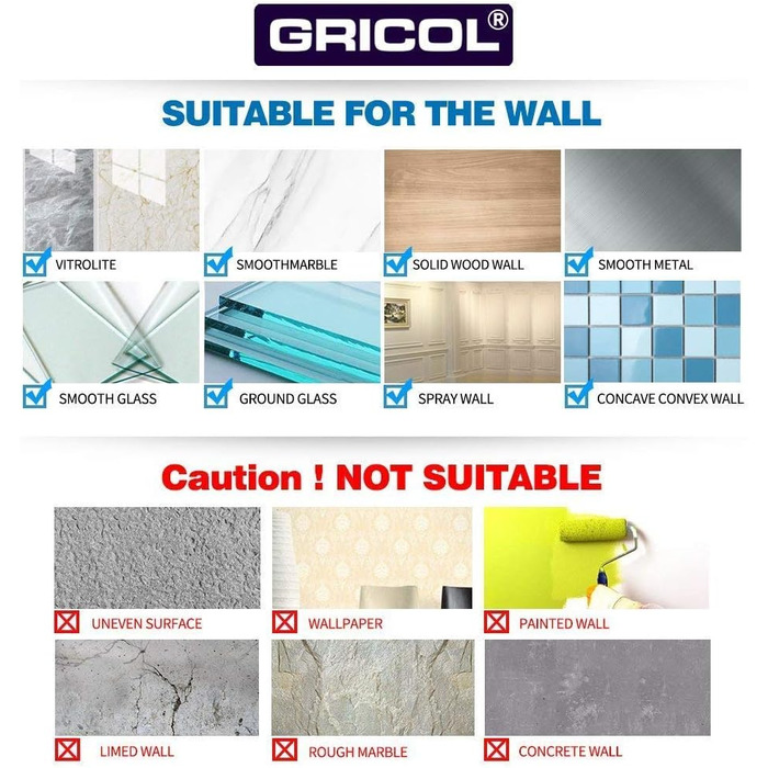 Дзеркальна поличка для душу Gricol без свердління, з гачками, чорна | Кухонна та ванна поличка