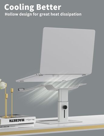 SOUNDANCE Підставка для ноутбука на стіл, регульована, ергономічна, 10-17.3 дюймів, срібна