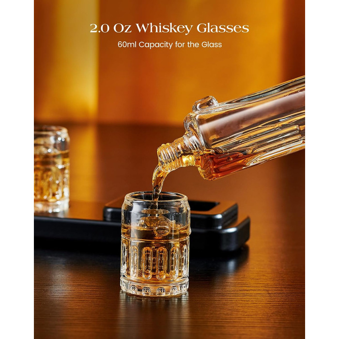 Kollea 15 Oz Gun Whiskey Decanter and 2.0 Oz Glasses Set, Whiskey Dispenser for Schnapps, Bourbon, Whiskey Gift Sets for Men, Fathers, Brothers, Unique Gifts for Father's Day, Birthday, Anniversary