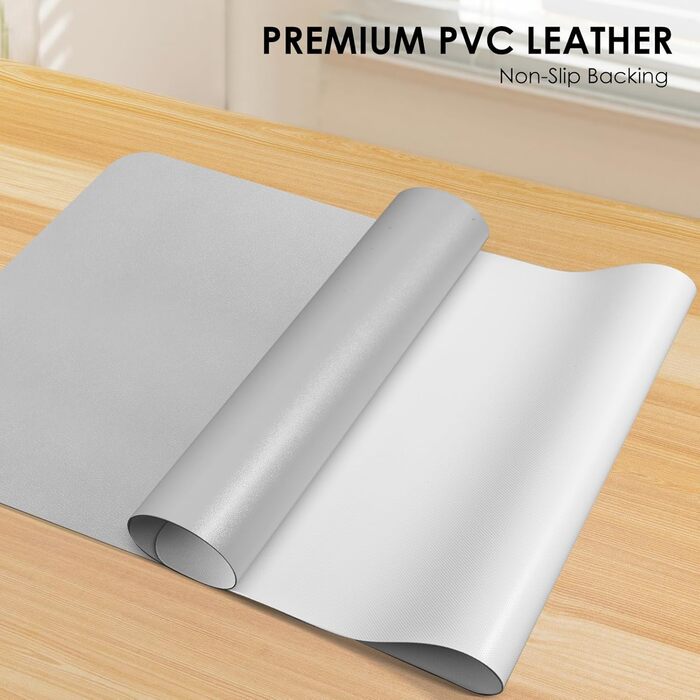 Підкладка на стіл Vicwe 80x40 см, сіра, з ПВХ, з антиковзким покриттям, водонепроникна, для офісу та дому