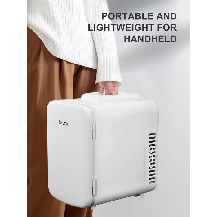 Reemix 4L Mini Fridge - Portable Cooler & Warmer for Beauty, Drinks & Snacks