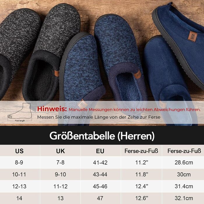 Чоловічі домашні тапочки MERRIMAC з піною Memory Foam, чорні, 43/44 EU