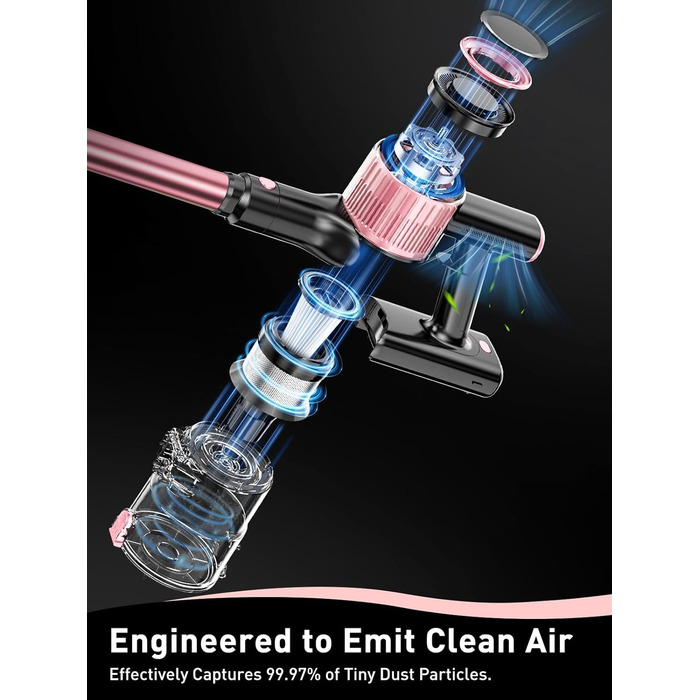 Бездротовий пилосос 8-в-1, потужний, легкий, з LED-дисплеєм, 3 режими, 45 хв, для дому, твердих поверхонь, килимів, шерсті тварин