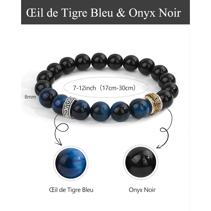 Браслет на руку VGWON для чоловіків з перлами - подарунок на день народження, Новий рік, для підлітків та чоловіків (UVG-BM104S)