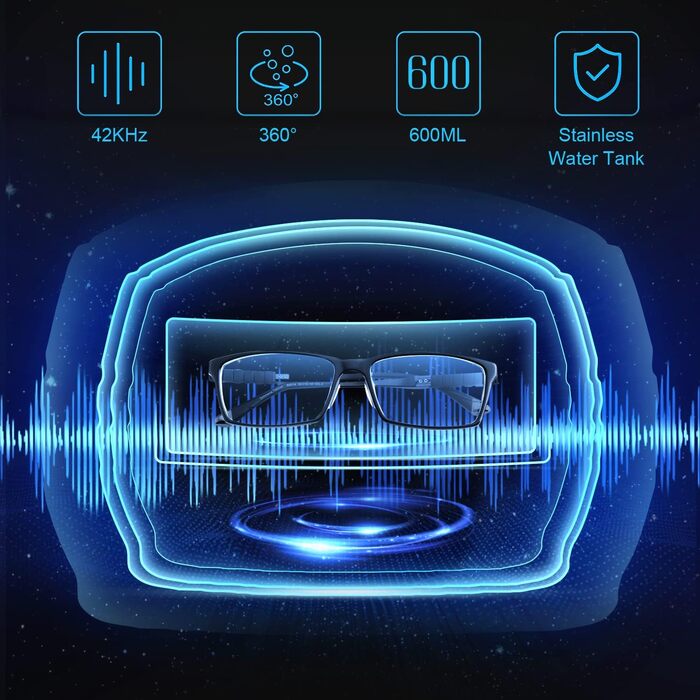 Ультразвукова мийка VLOXO 600мл – 42 кГц для ювелірних виробів, інструментів, зубних протезів та годинників, нержавіюча сталь, тиха робота, 50W (білий)