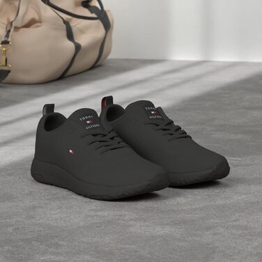 Чоловічі кросівки Tommy Hilfiger Runner Knit Rib чорного кольору, 43 EU