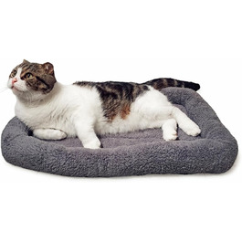 М'яке ліжко для котів та собак Namsan, плюшеве, теплий килимок, 45x60 см, сірий