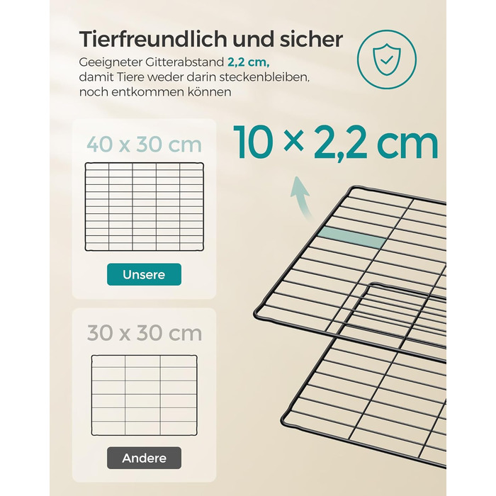 Клітка для дрібних тварин SONGMICS LPI01H, металева сітка, 123 x 63 x 41 см, чорна
