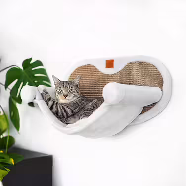 Pfotenolymp® Cat Hammock up to 10 kg | Wall Mounting | High Stability | Hours of Scratching Fun | Hygienic & Easy to Clean | Environmentally Friendly | Easy Assembly