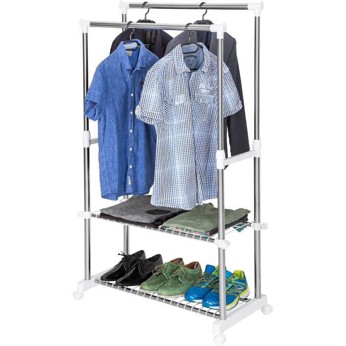 tectake Clothes Rack Coat Rack Height Adjustable - Various Models - (Sonja Model | No. 401889)