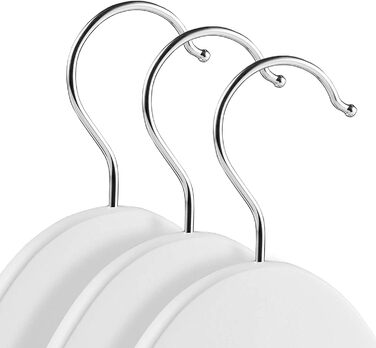 Плечики для одягу Evolluxi Lotus з масивного дерева, для сорочок, курток, з гладкою поверхнею, поворотний гачок 360°, білий, 80 см