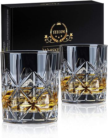 Набір склянок для віскі Veecom, 315 мл (2 шт.) - Old Fashioned, Tumbler, для скотчу та коктейлів