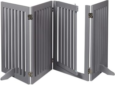 Захисне ворота для собак Relaxdays: сіре, самостійне, з дверцятами, 70x207 см, складне, на ніжках