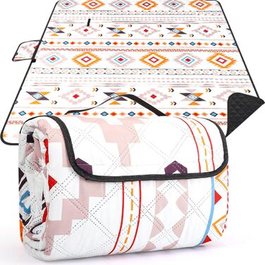 Водонепроникний плед для пікніка Boho 200x200 см, XXL великий плед для пляжу, кемпінгу, подорожей. Плед з бавовни, пісконепроникний, легко миється, складається. Ідеально для пікніка, пляжу, відпочинку на природі.