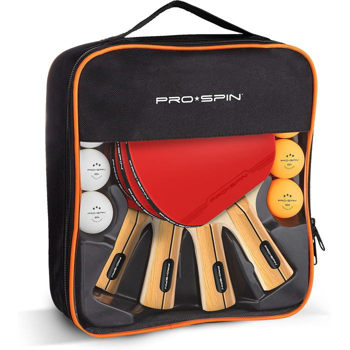 PRO SPIN Table Tennis Set - High-Performance Paddles & Balls | Premium Table Tennis Set for Indoor & Outdoor Play | 4 Player Set