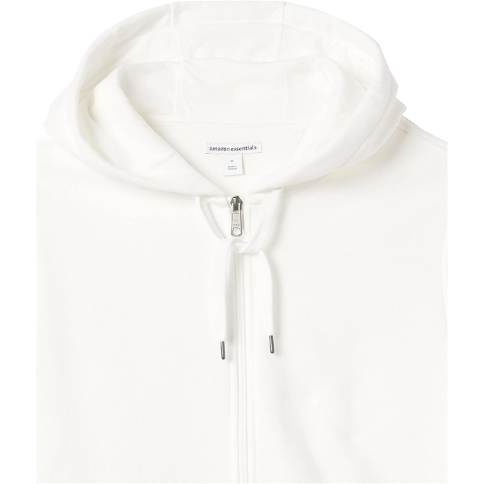 Чоловіча флісова толстовка-худі на блискавці Amazon Essentials, розмір L, Off White (Білий)