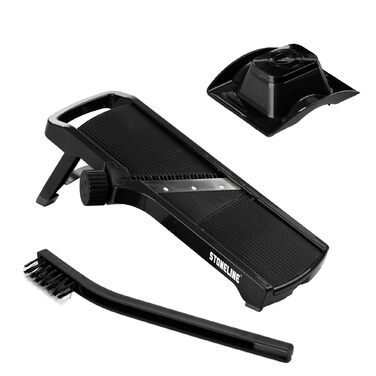 Набір для нарізання овочів STONELINE V з 9 частин: для нарізання слайсами, соломкою, кубиками, спіралями. З нержавіючої сталі, чорний.