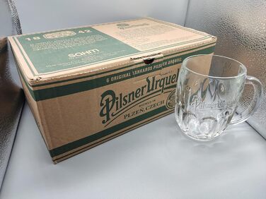 Пивні келихи Pilsner Urquell 0.3л, набір 6 шт., Чехія - для пива, седель