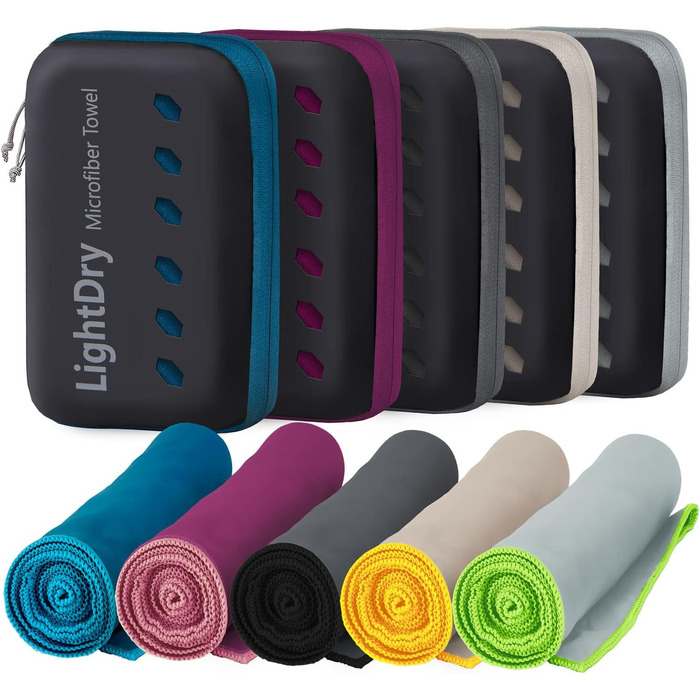 Спортивний рушник з мікрофібри для подорожей та спорту - швидковисихаючий, антибактеріальний, вбираючий (120 x 50 см, блакитний)