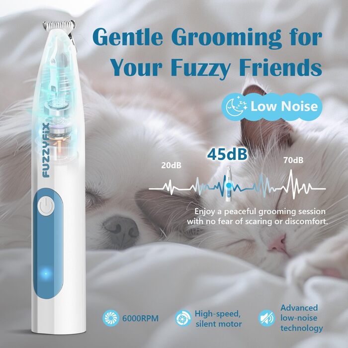 Професійна машинка для стрижки собак, 2 швидкості, ергономічний дизайн, для собак та котів, стрижка довгого, густого та кучерявого хутра, фіолетовий колір