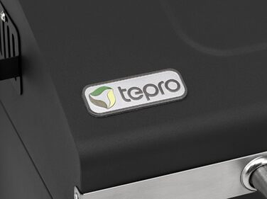 Вугільний гриль tepro Toronto Easy з термометром, зручна кришка, 2 ручки, з піддоном для попелу, 67,5×43,3×45 см, чорний