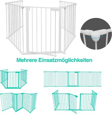 Захисне ґратка для каміну, 310 см, металева, з дверцятами. Захист від вогню, сітка-бар'єр, для дітей, білий.