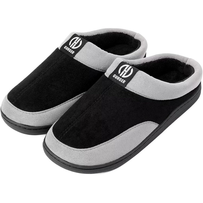 Чоловічі халапи з піною Memory Foam, антиковзкі тапочки для дому та вулиці, розмір 40-51, 44/45 EU, чорний