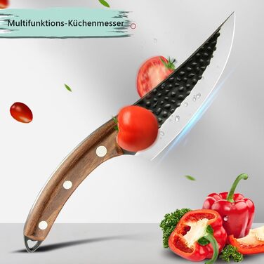 Ніж кухарський Kitory Kochmesser Profi: професійний, ручної роботи, з натуральним дерев'яним руків'ям. Ідеальний подарунок для чоловіків.