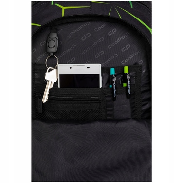 Багатовідсіковий шкільний рюкзак CoolPack, чорний, багатоколірний, зелений, 28 л