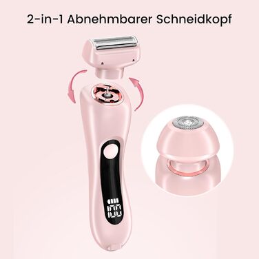 Електричний жіночий триммер Intimrasierer для бікіні, ніг, рук та тіла 2-в-1. Вологостійкий IPX7, USB-C, рожевий