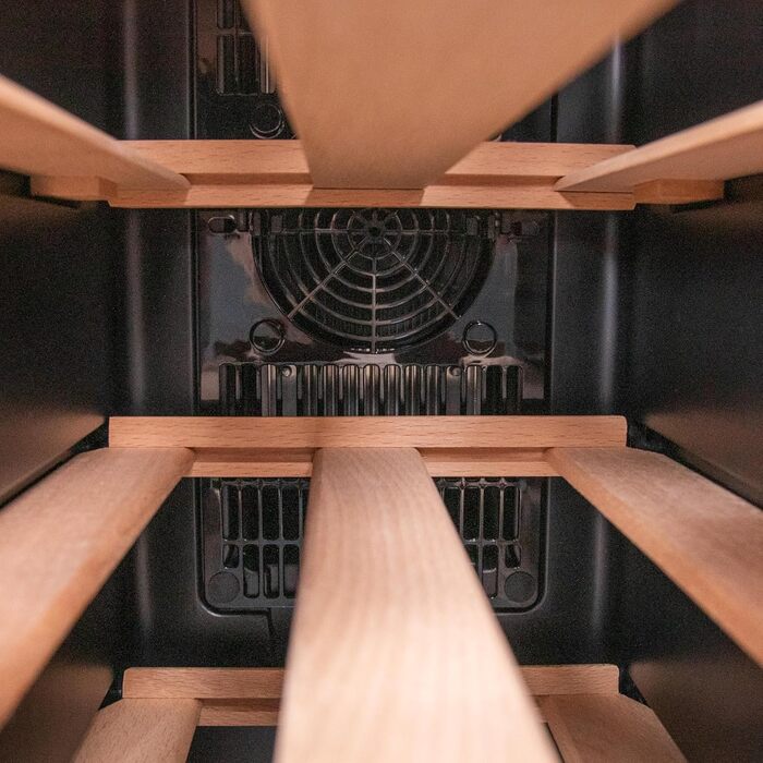 Cecotec 8-Bottle Wine Rack Bolero GrandSommelier 830 CoolWood, Thermoelectric, Quiet and High Performance, Adjustable Temperature: 8-18ºC, Touch Control Panel, Displays, Eco-friendly.