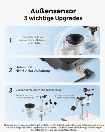 Метеостанція VEVOR Profi 7-в-1 WiFi з сонячною панеллю, 7.5