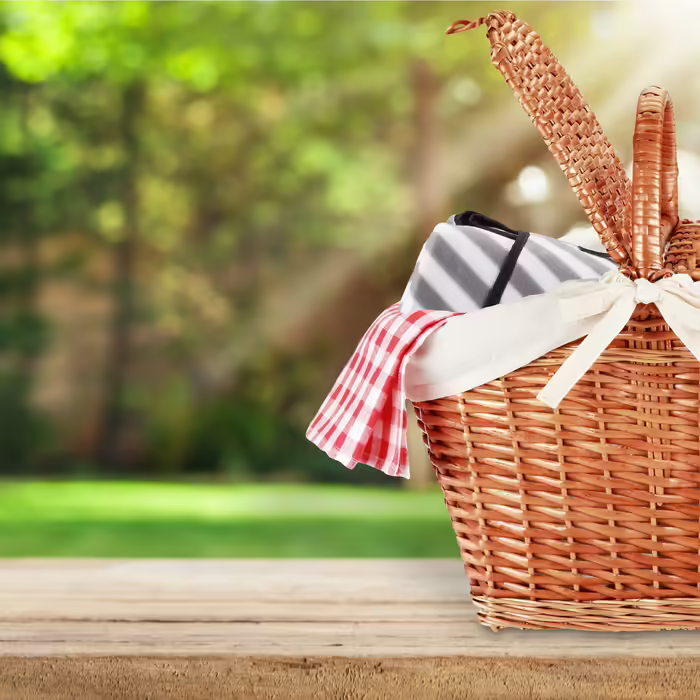 Relaxdays Striped Gray and White Picnic Blanket