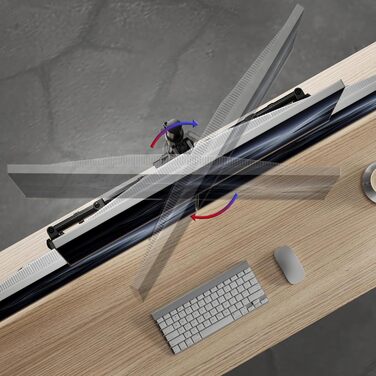 Тримач для моніторів Duronic DM253 на 3 екрани (13-27 дюймів) - Чорний, Регульована висота, кут нахилу, поворот, VESA, до 8 кг