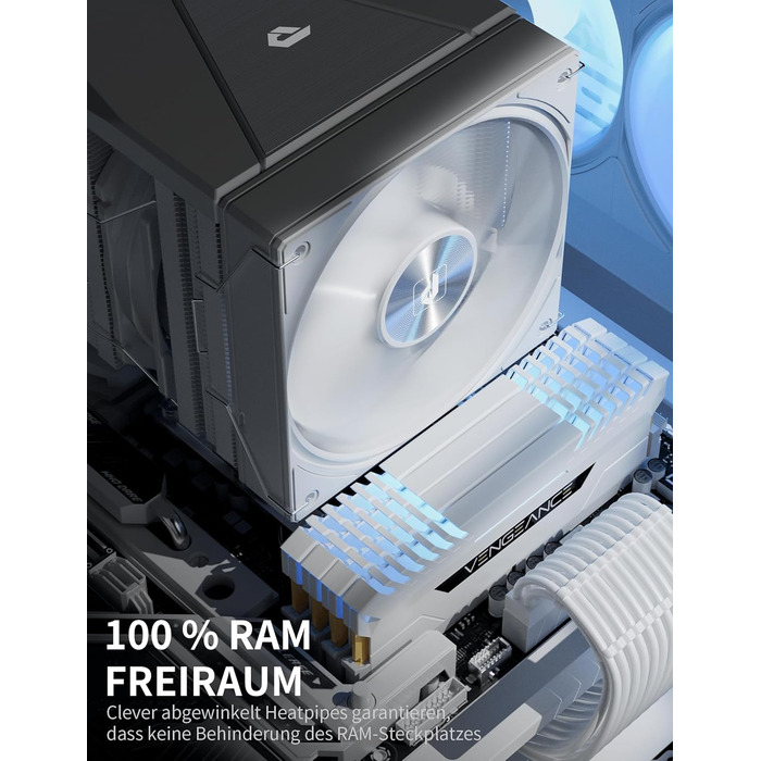 upHere UE2 Elite KC8C CPU кулер ARGB 120mm, Dual-Tower з 8 теплових трубок, TDP 280W, для процесорів AM5/AM4/AM3 Intel 1851/1700/115x/1200, тихий кулер для ПК (UE2 Elite T8-White)