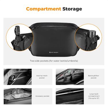 Сумка для камери K&F Concept, велика фотосумка, сумісна з Canon/Nikon/Sony/DJI Mavic