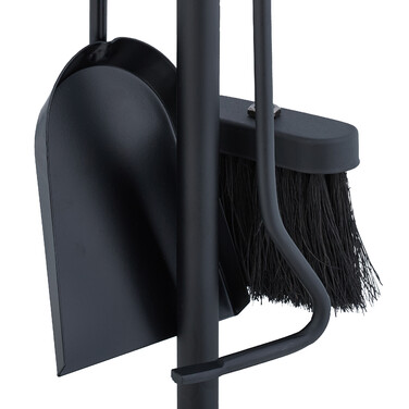 Relaxdays 4-Piece Fireplace Set in Black