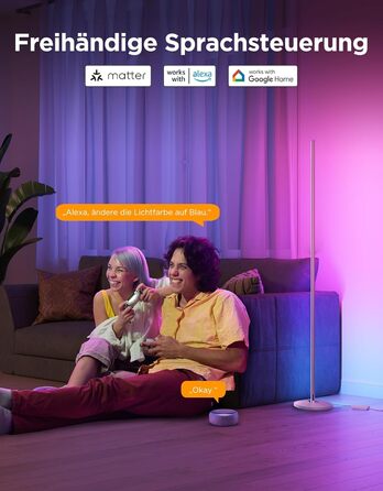 Govee LED-лампа настільна RGBIC, Wi-Fi, диммування, сумісна з Alexa та Google Assistant, 16 млн кольорів, 58 режимів, музичний режим, DIY для ігор та спальні (Золотий, 1 шт.)