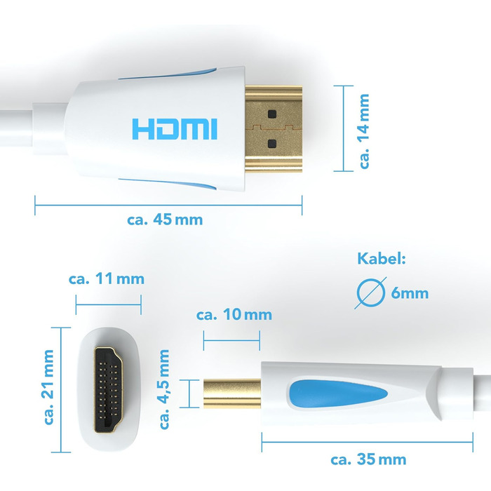 HDMI кабель JAMEGA 15м 2.0, Ultra HD 4K@60Hz, High-Speed Ethernet, HDR, ARC, 3D, 18Gbps, білий
