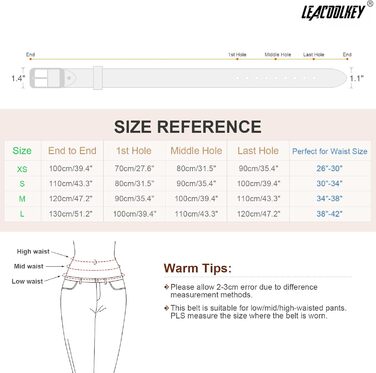 Жіночі шкіряні ремені LeaCoolKey, 2 шт. з пряжкою золотого кольору для джинсів та штанів, розміри XXL (117-127 см) та M (87-97 см)