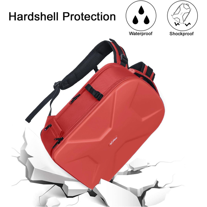 MOSISO Рюкзак для камери, DSLR/SLR/беззеркальна фототехніка, 15-16 дюймів, водонепроникний, з відділенням для штатива та ноутбука, сумісний з Canon/Nikon/Sony (Червоний)
