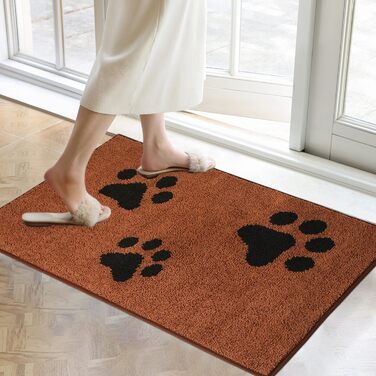 Привідний килимок Mibao для входу та авто 60x90 см, протиковзкий вологопоглинаючий килим для бруду та лап тварин, що миється в машинці (Коричневий)