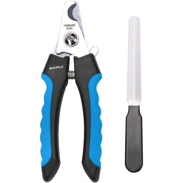 Професійний кусачко-напильник для собак та котів, блакитний. Кусачки для собак, великих порід. Безпечна обрізка кігтів.