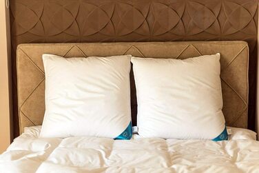 Подушка Sandaro Home з гусячого пуху 80x80 см, 1100 г, натуральна, сертифікат Öko-Tex