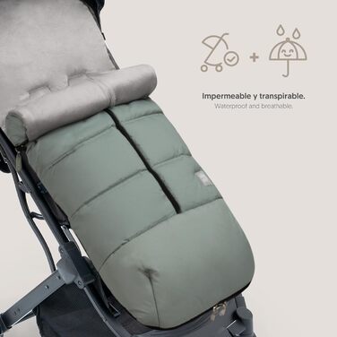 Універсальний зимовий конверт INTERBABY для візочка, зелений, теплий, антиалергенний, знімний, подвійна блискавка, легке прання