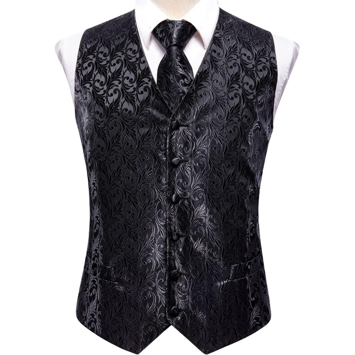 Мужской галстук Hi-Tie с булавкой для лацкана/зажимом для краватки, набор для свадьбы, формального костюма, смокинга (S, Чёрный)