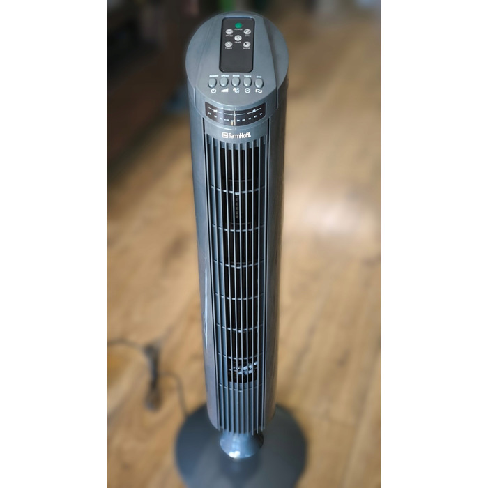 Колонний вентилятор Tower TermHoff TWS04, 85 см, з пультом керування, осциляцією та 3 режимами роботи