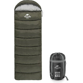 Naturehike Sleeping Bag with Hood - Camping Quilt Sleeping Bag - Lightweight & Comfortable - Ideal for Outdoor Adventures & Travel - Marine Blue/Green (7~11°C)