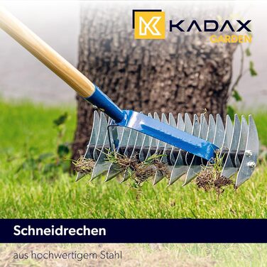 KADAX ручні аераторні граблі з якісної сталі, двосторонній скарифікатор для газону, культиватор із ручкою, ширина 37 см